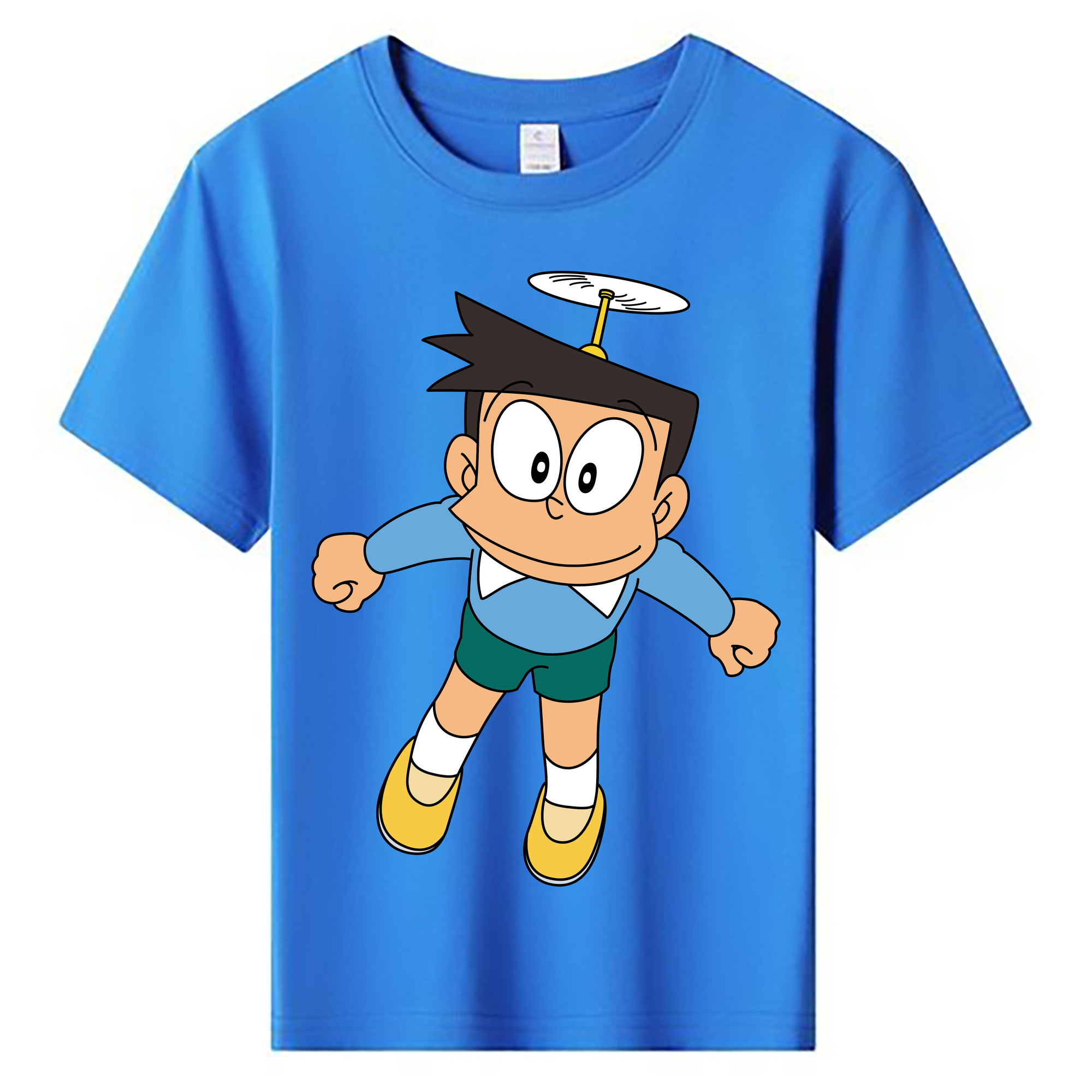 （画像用） ドラえもん 骨川 スネ夫 Doraemon Honekawa Suneo 綿100％キッズTシャツ（フロントプリント）